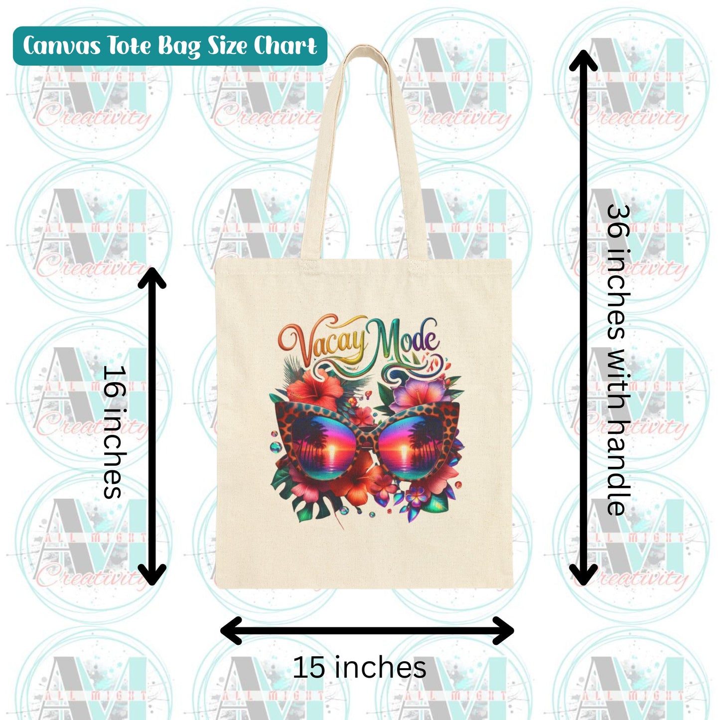 Salty Beach Vacay Mode, Hello Summer Tropical Beach Canvas Tote