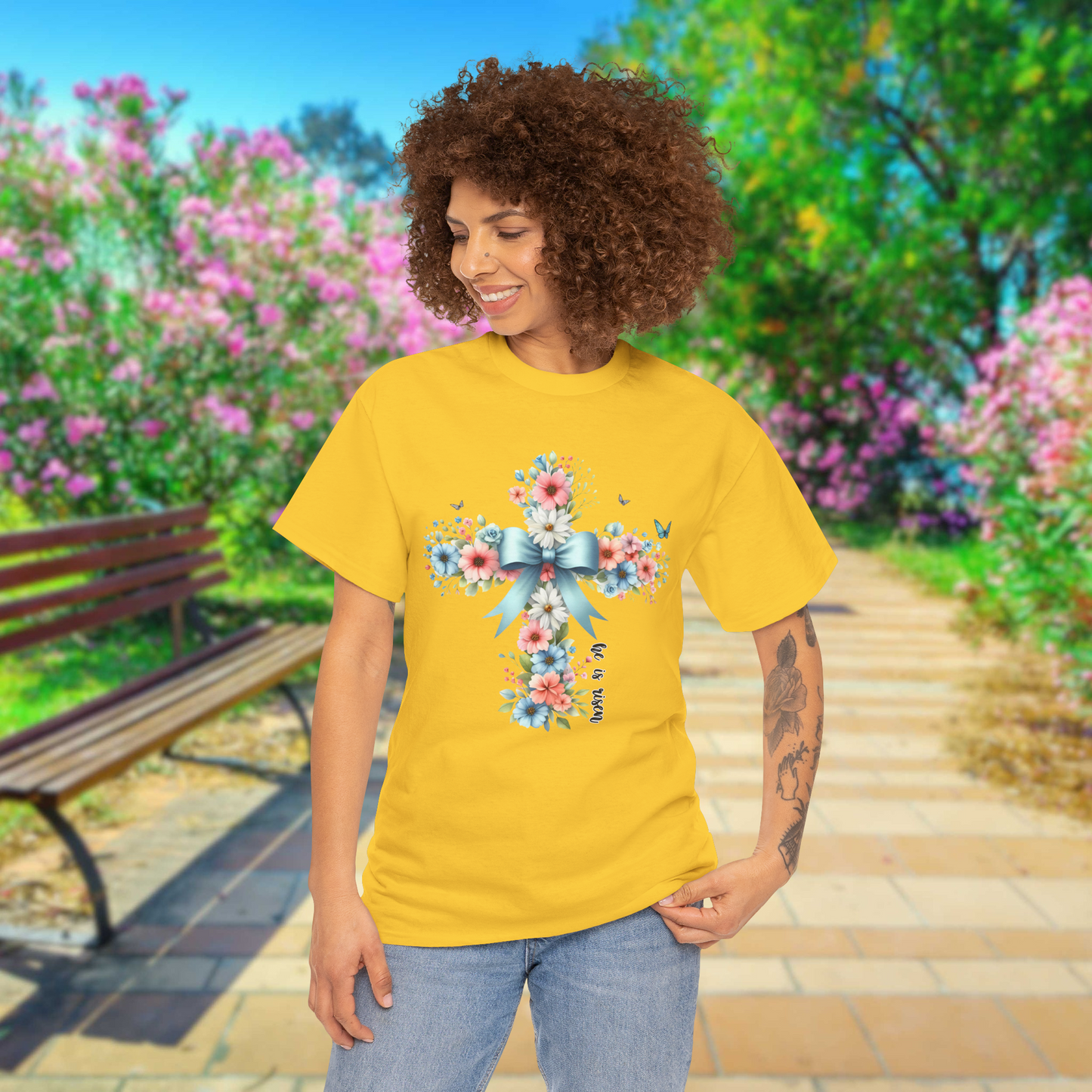 Floral Cross Tee, Faith T-Shirt, Christian Apparel