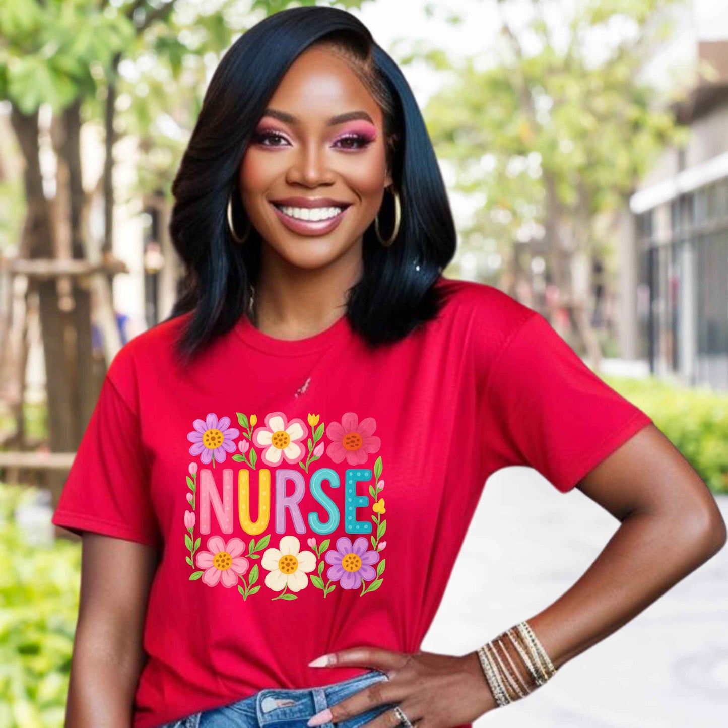 Boho Floral Nurse Shirt for Healthcare Heroes, Trendy Daisy Nurse Shirt, Nursing Student Tee