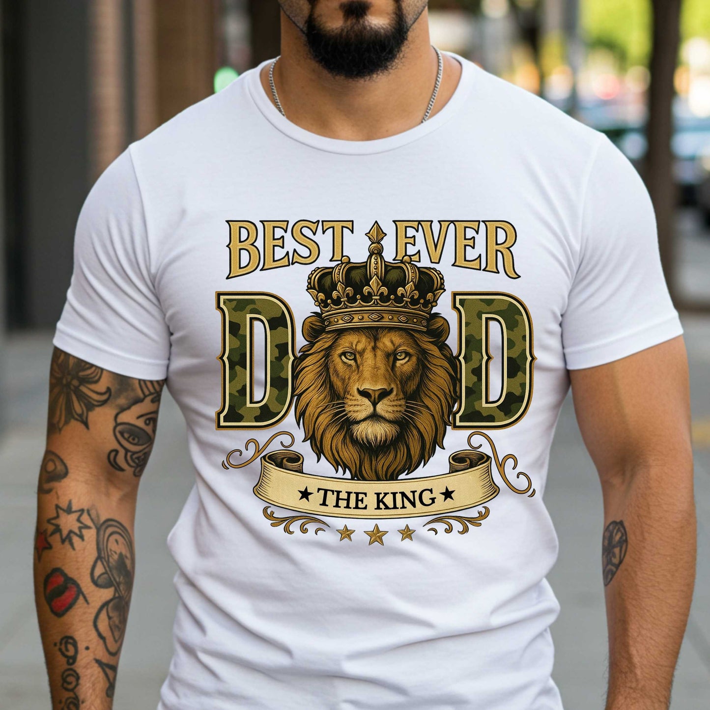 Best Dad Ever Lion Crown T-Shirt, King of the Family, Strength Leader Love Tee