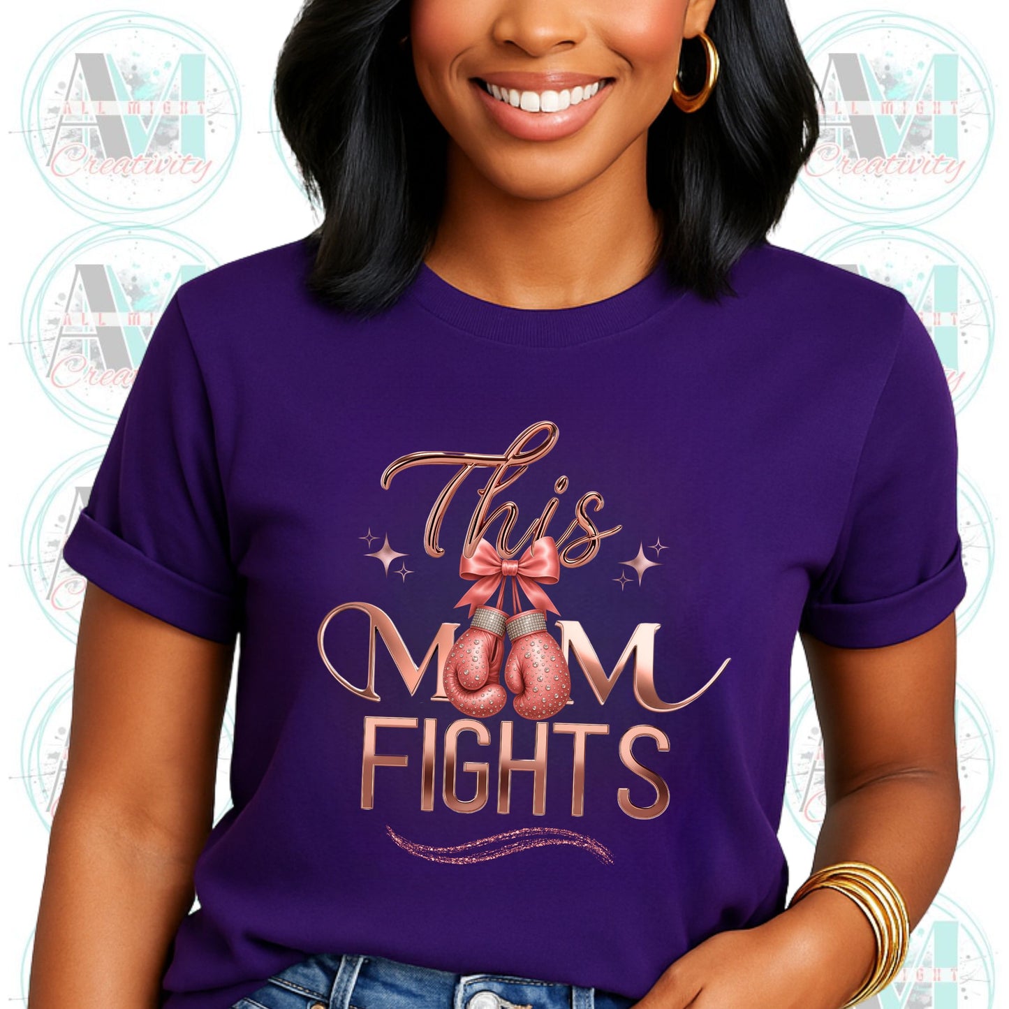 Funny Mom Gift, This Mom Fights Unisex Softstyle T-Shirt, Empowered Mama Shirt