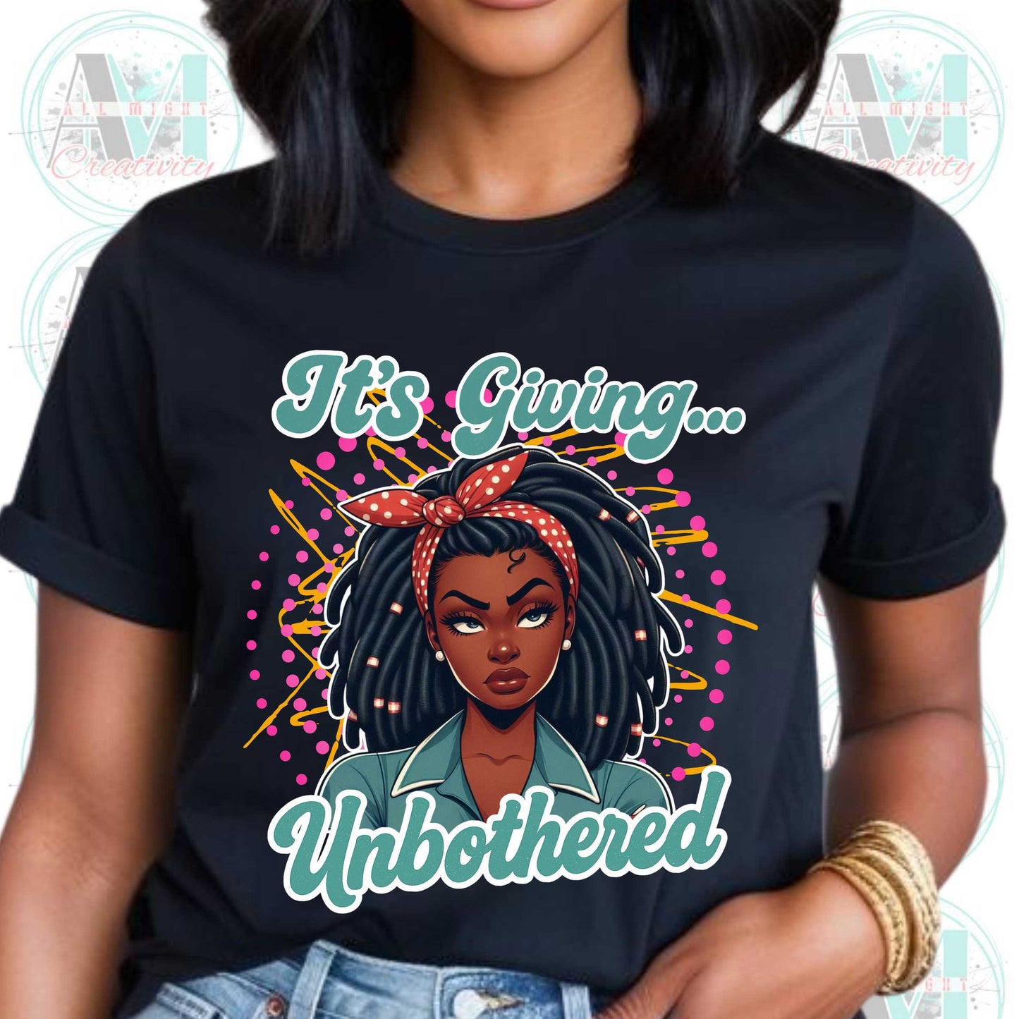 Funny Sarcastic, Unisex Softstyle T-Shirt: It's Giving Unbothered, Funny Retro Tee, Bold Sarcastic Shirt, Zero Stress Queen Gift