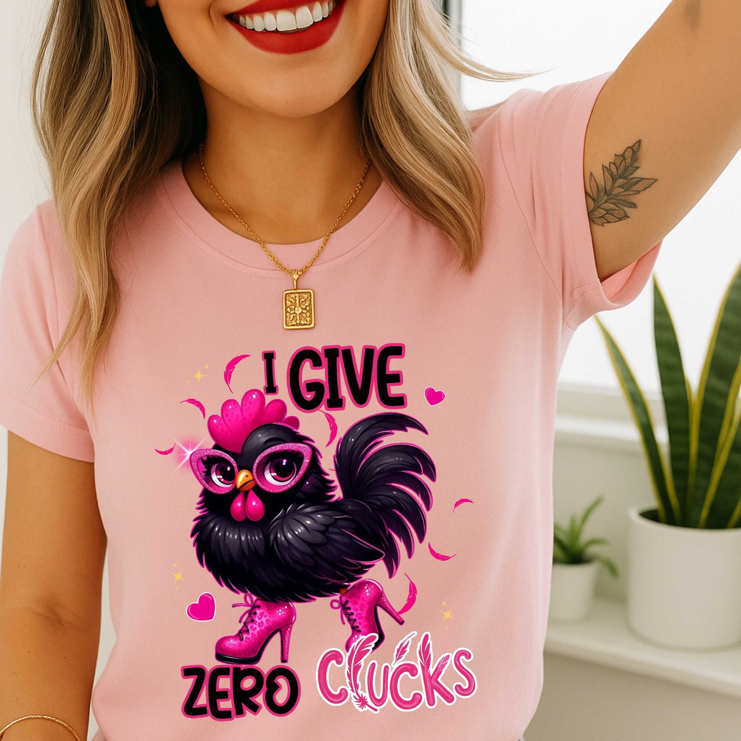 Funny Sarcastic Chicken T-Shirt, I Give Zero Clucks Tee, Funny Graphic Tee, Adult Humor Offensive T-shirt that Goes Hard