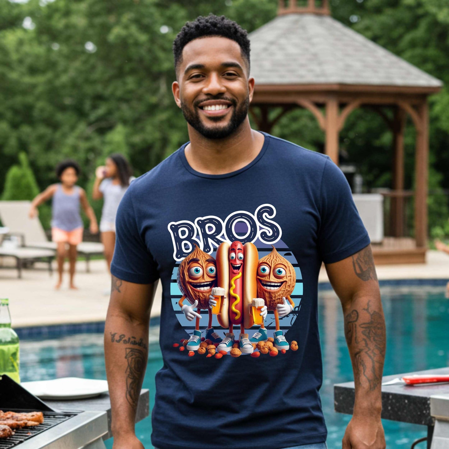 Funny BROS Sarcastic Hot Dog BBQ Unisex Softstyle T-Shirt, Inappropriate Adult Humor Tee