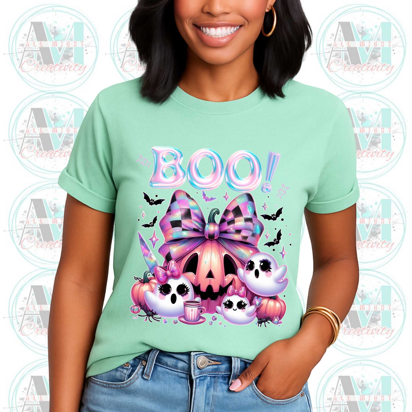 Halloween Boo Kawaii Ghosts, Funny Fall Shirt for Trick or Treat Queens