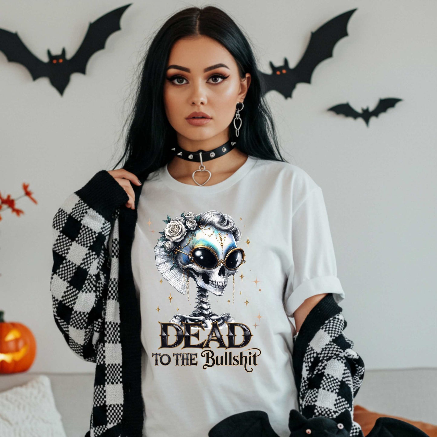 Funny Sarcastic Halloween Dead to the Bullshit T-Shirt, Unhinged Spooky Season Graphic Tee