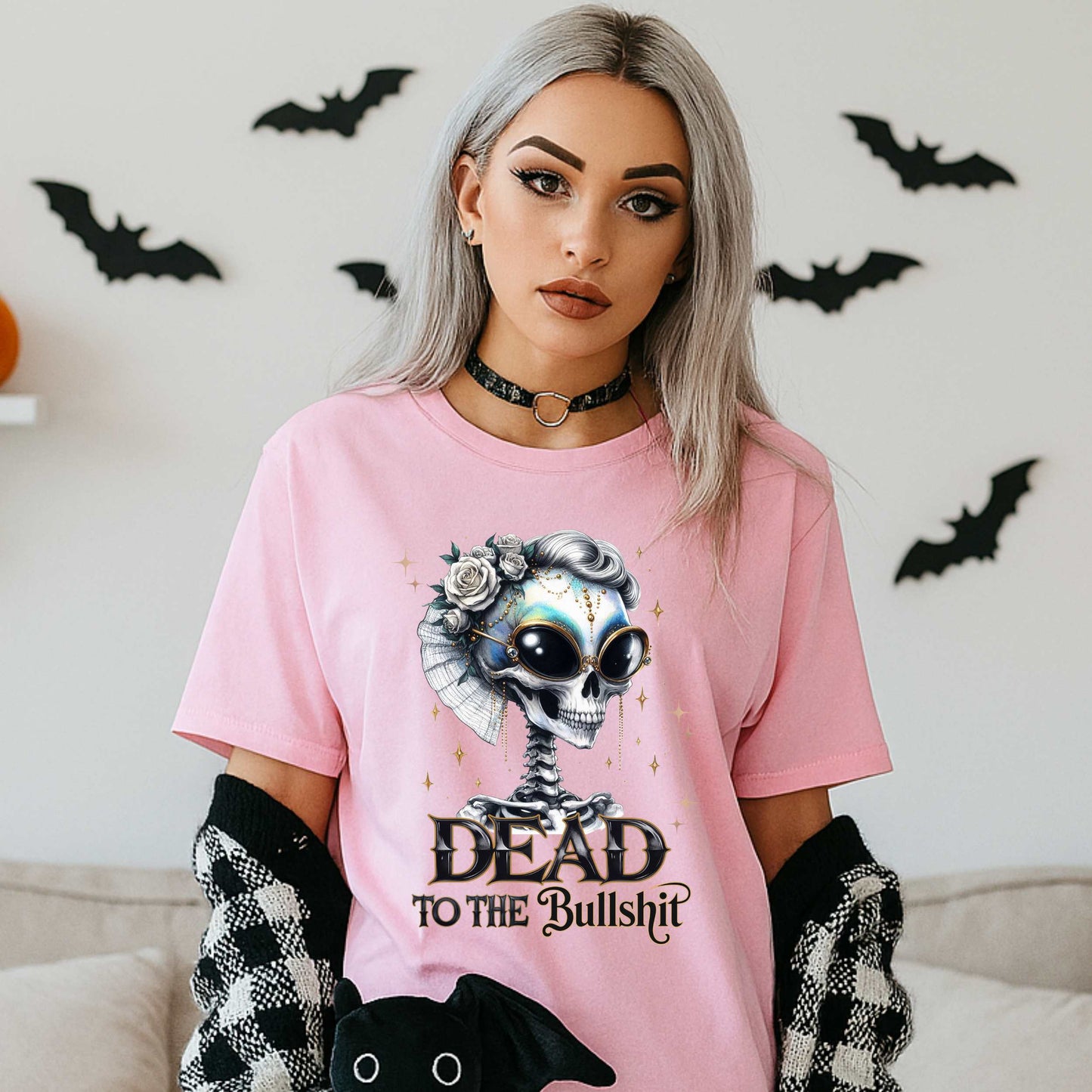 Funny Sarcastic Halloween Dead to the Bullshit T-Shirt, Unhinged Spooky Season Graphic Tee
