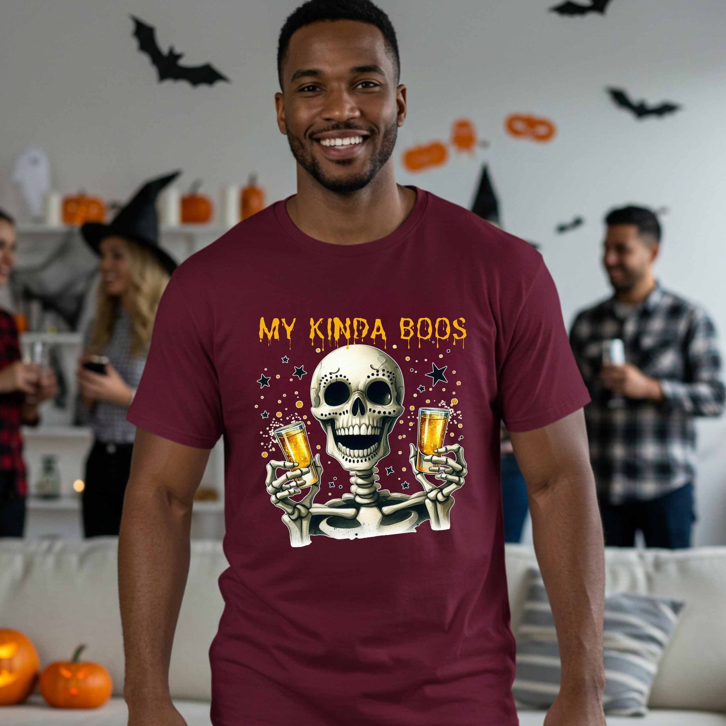 Halloween Drinking Graphic Tee, My Kinda Boos, Funny Halloween Party Graphic T Shirt