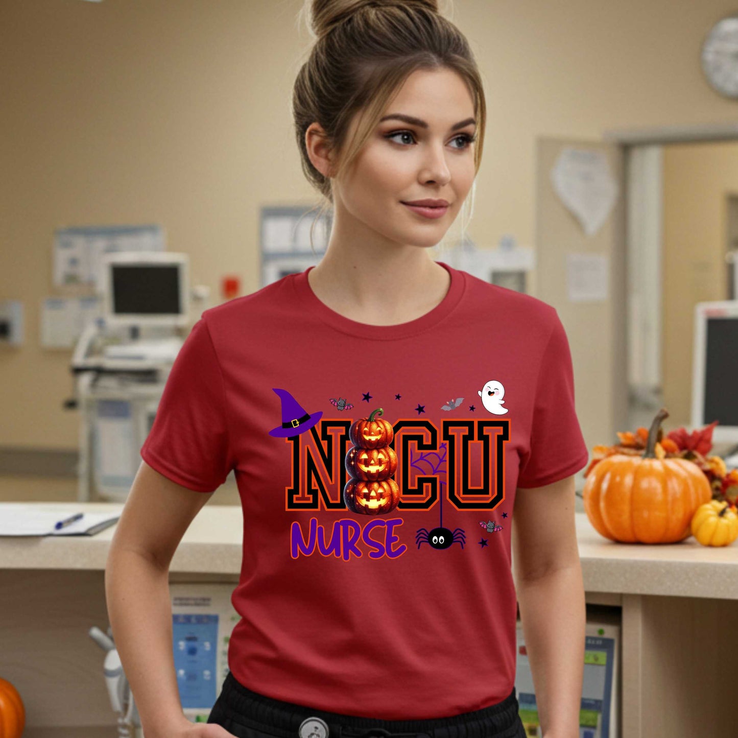 When you’re caring for the tiniest boos in the building, your Halloween fit has to be spooky and adorable. This unisex NICU Nurse tee is loaded with jack-o’-lantern flair, ghostly giggles, and just the right dose of spooky shift energy.