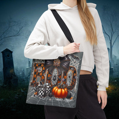 Halloween Tote Bag, Trick or Treat “BOO” Halloween Tote Bag, Spooky Chic with a Side of Extra