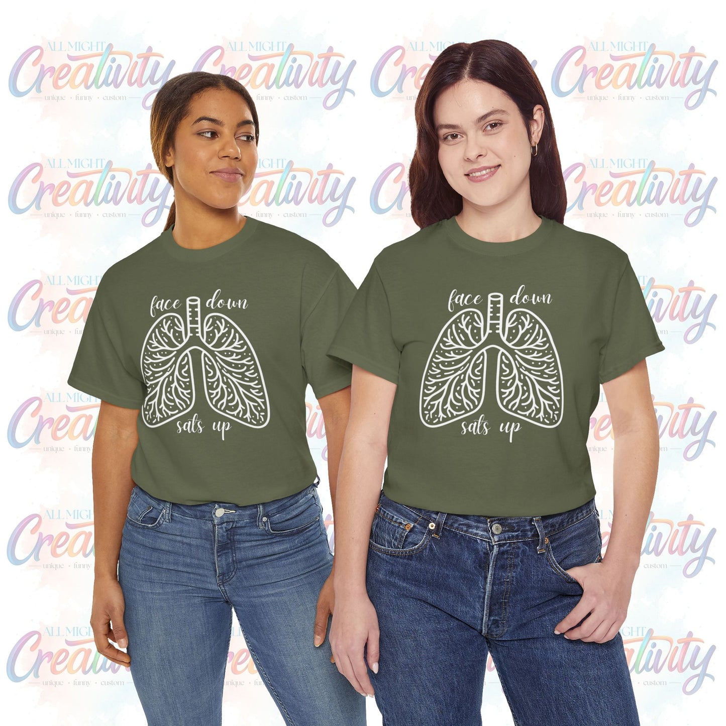 Respiratory Therapist or ICU Nurse Shirt, Face Down Sats Up Tee,Perfect Gift for Healthcare Workers