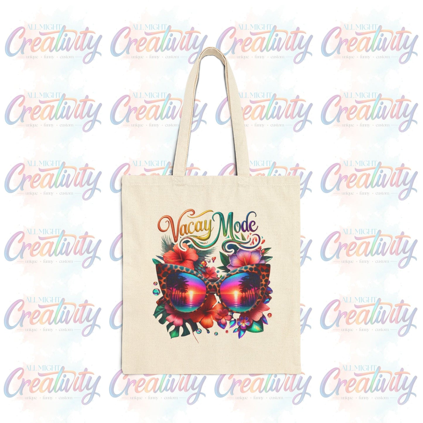 Salty Beach Vacay Mode, Hello Summer Tropical Beach Canvas Tote