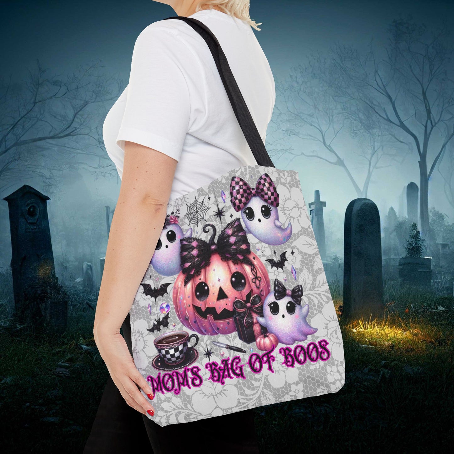 Halloween Mom Bag of Boos, Spooky Season Reuseable Tote Bag, Trick or Treat Season