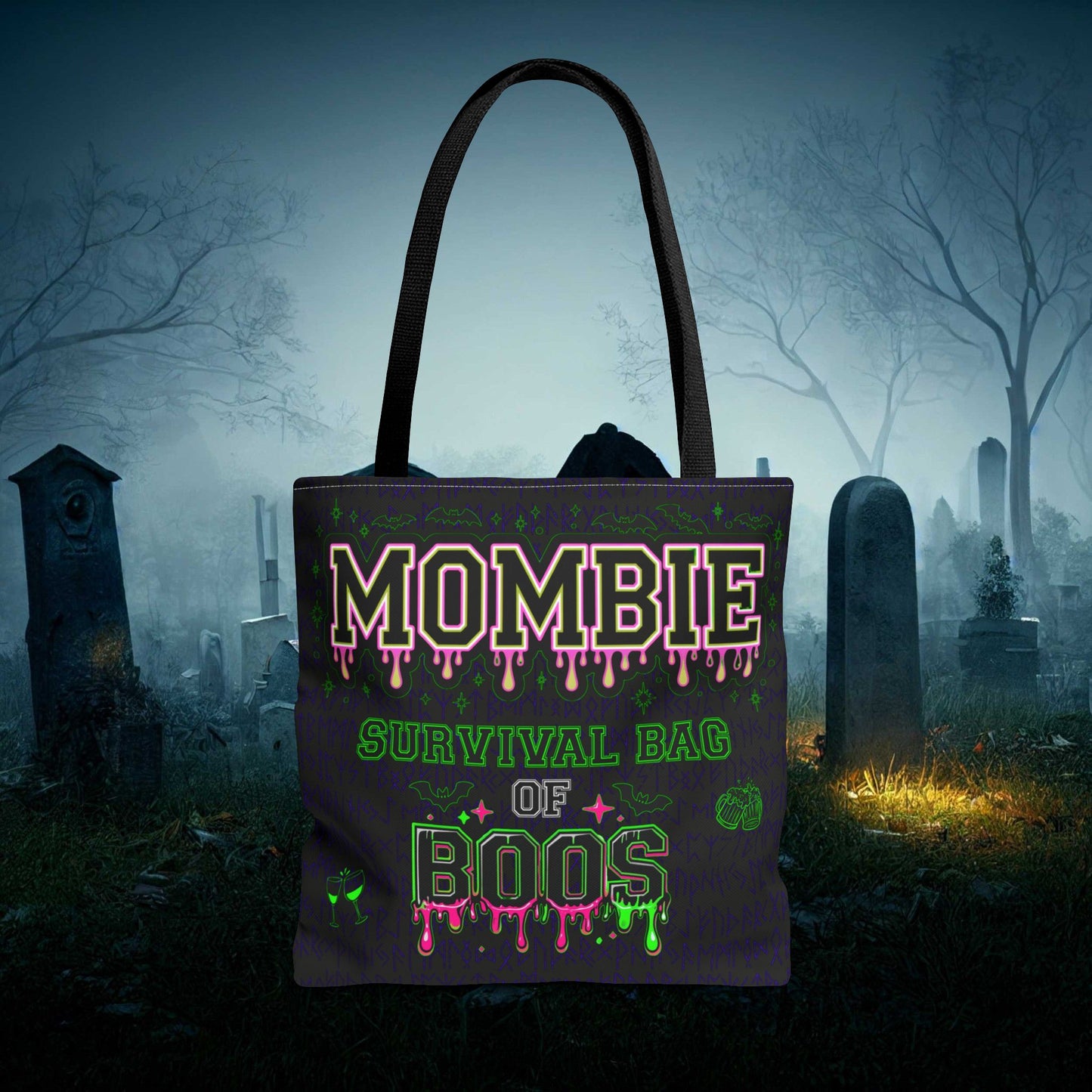Halloween Reuseable Trick or Treat Tote Bag, Mombie Bag of Boos, Moms Halloween Gift