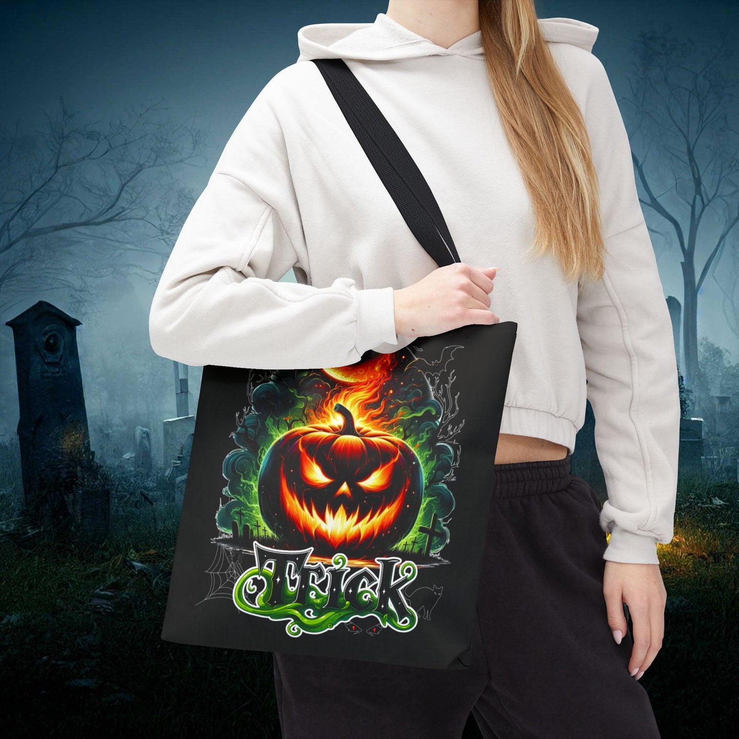 Halloween Spooky Season Tote Bag, Trick or Treat Double Sided Tote