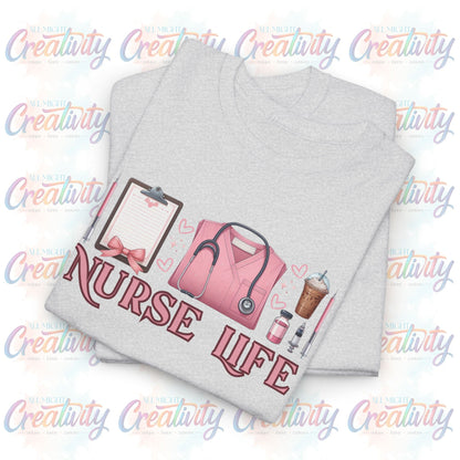 Nurse Life Tee, RN Shirt, LPN Scrubs Top, Healthcare Worker Graphic Tee