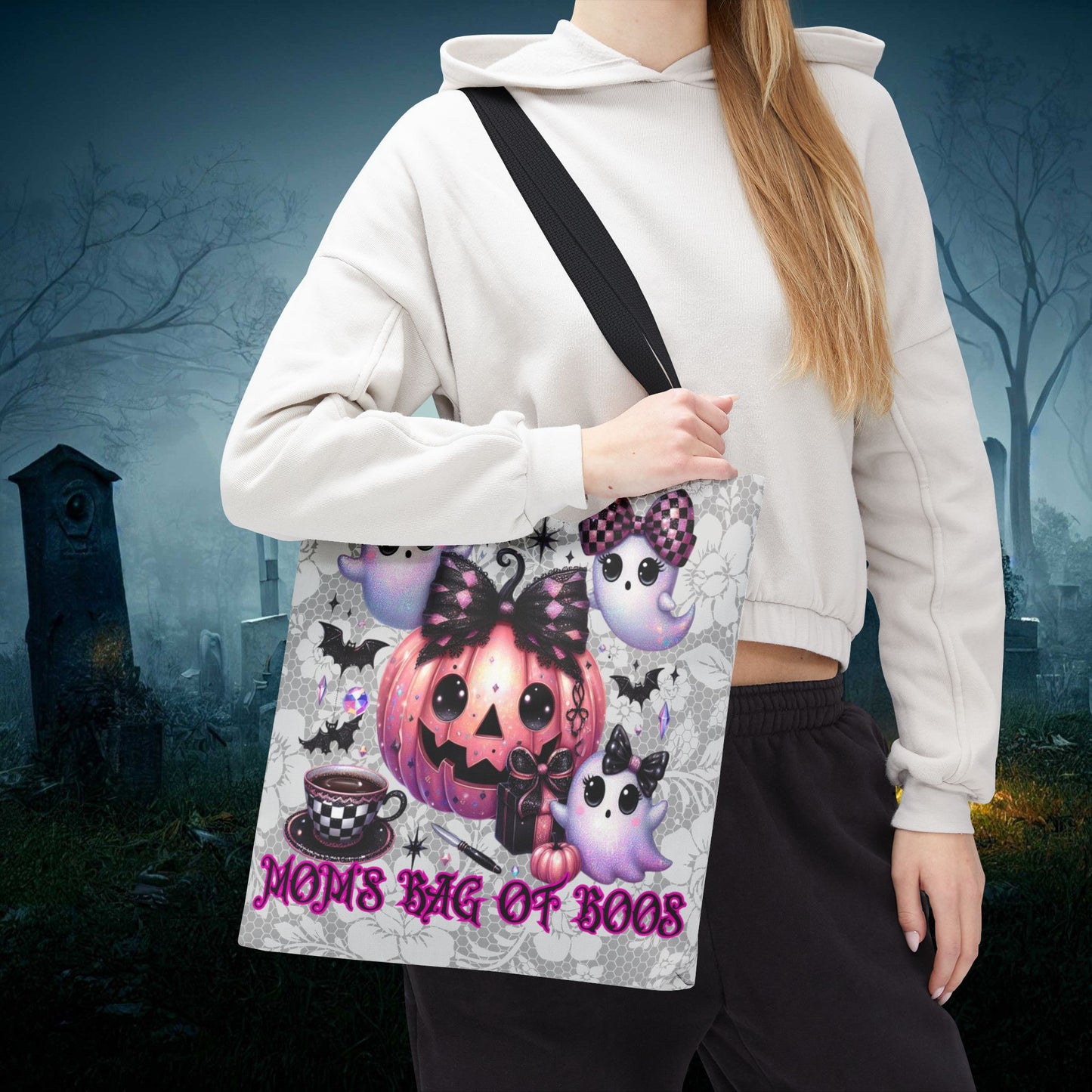 Halloween Mom Bag of Boos, Spooky Season Reuseable Tote Bag, Trick or Treat Season