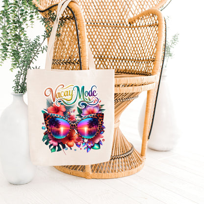 Salty Beach Vacay Mode, Hello Summer Tropical Beach Canvas Tote