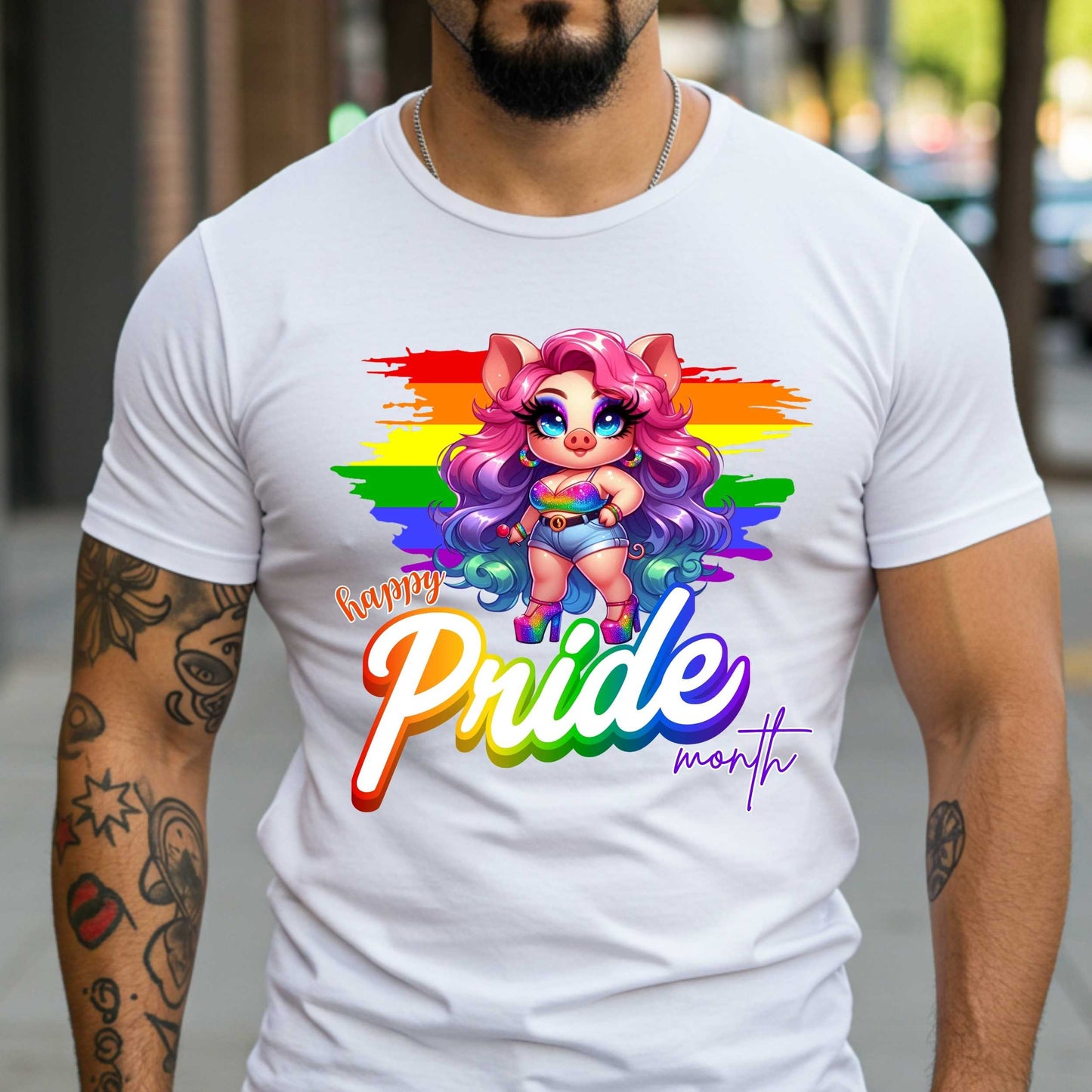 Happy Pride Month, Rainbow Piggy Pride T-Shirt