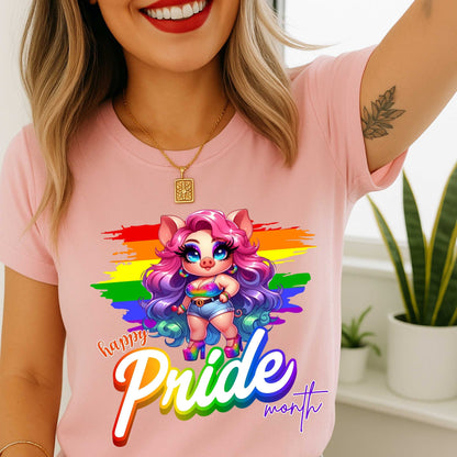 Happy Pride Month, Rainbow Piggy Pride T-Shirt