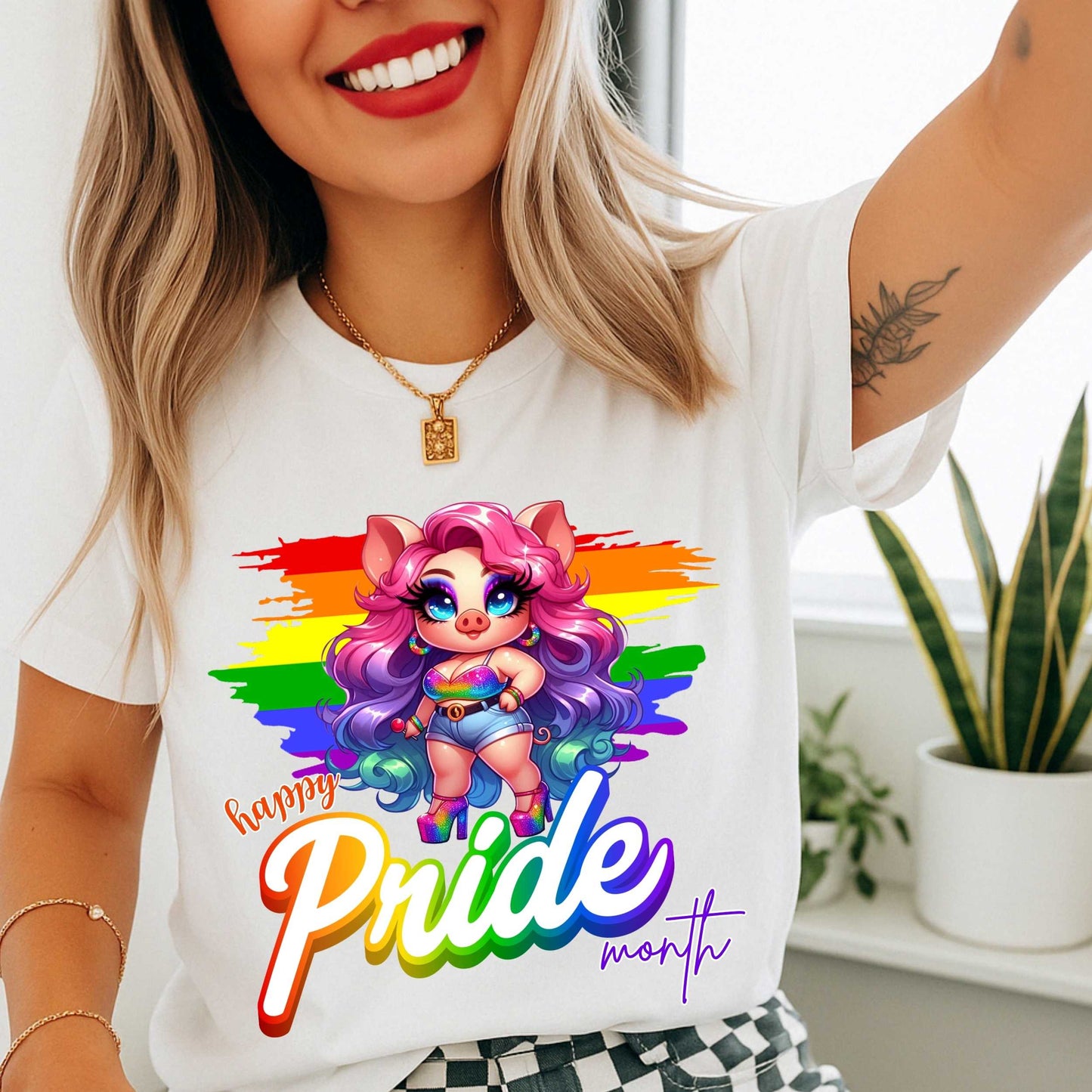 Happy Pride Month, Rainbow Piggy Pride T-Shirt