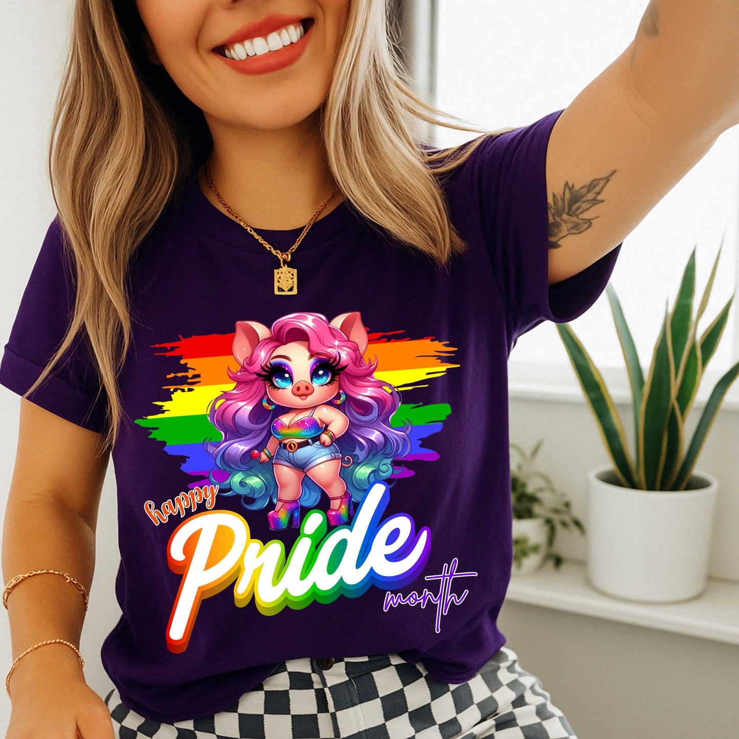 Happy Pride Month, Rainbow Piggy Pride T-Shirt