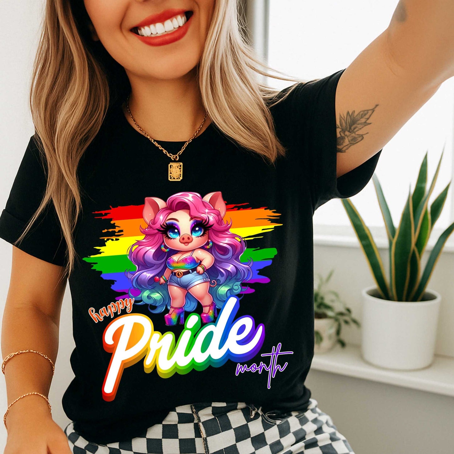 Happy Pride Month, Rainbow Piggy Pride T-Shirt