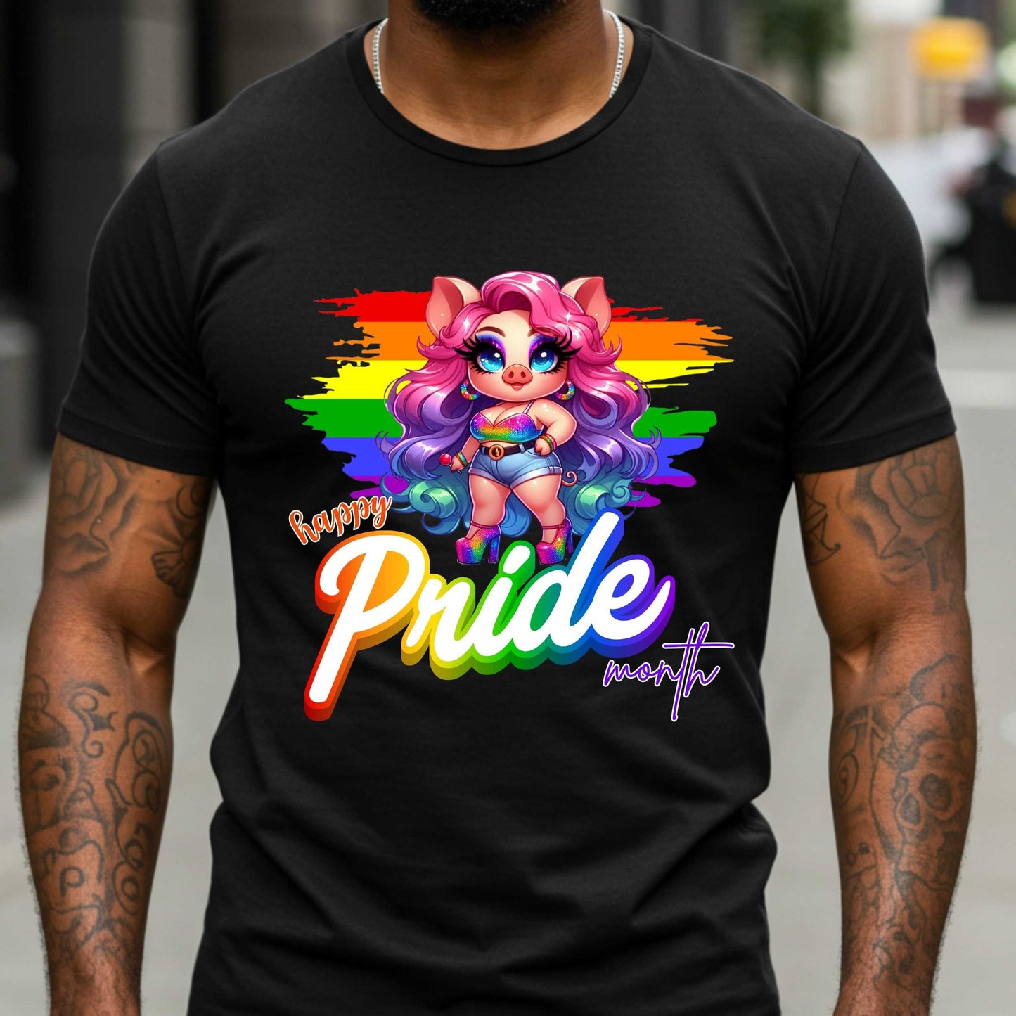 Happy Pride Month, Rainbow Piggy Pride T-Shirt