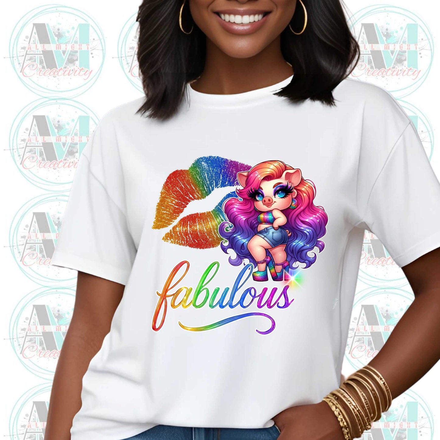 Subtle Pride, Rainbow Kiss LGBTQ+ Glitter Style Pride Shirt