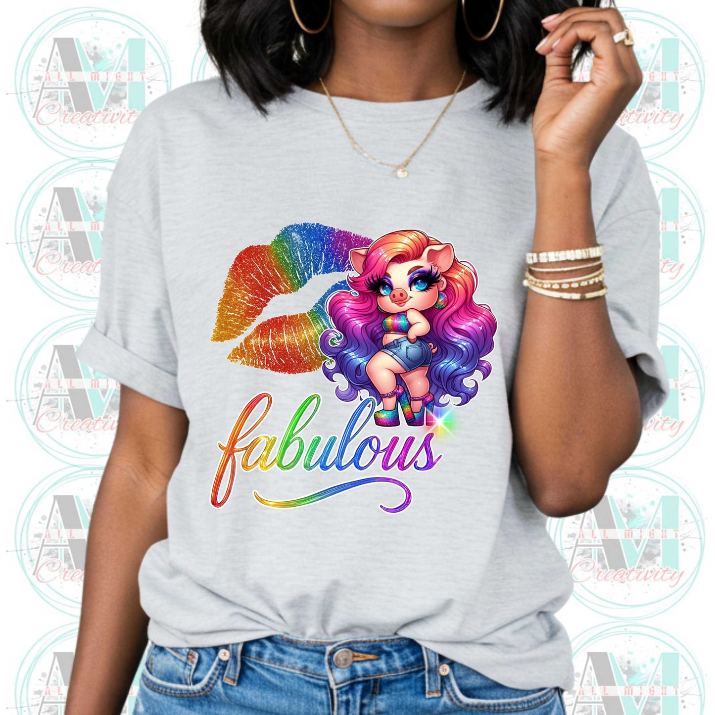 Subtle Pride, Rainbow Kiss LGBTQ+ Glitter Style Pride Shirt