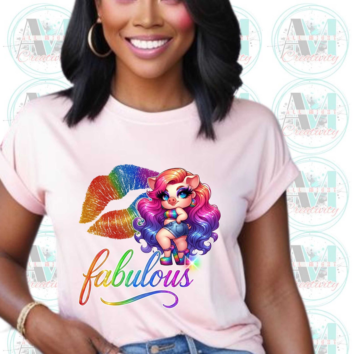 Subtle Pride, Rainbow Kiss LGBTQ+ Glitter Style Pride Shirt