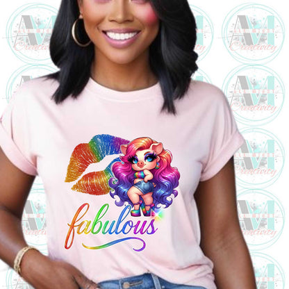 Subtle Pride, Rainbow Kiss LGBTQ+ Glitter Style Pride Shirt
