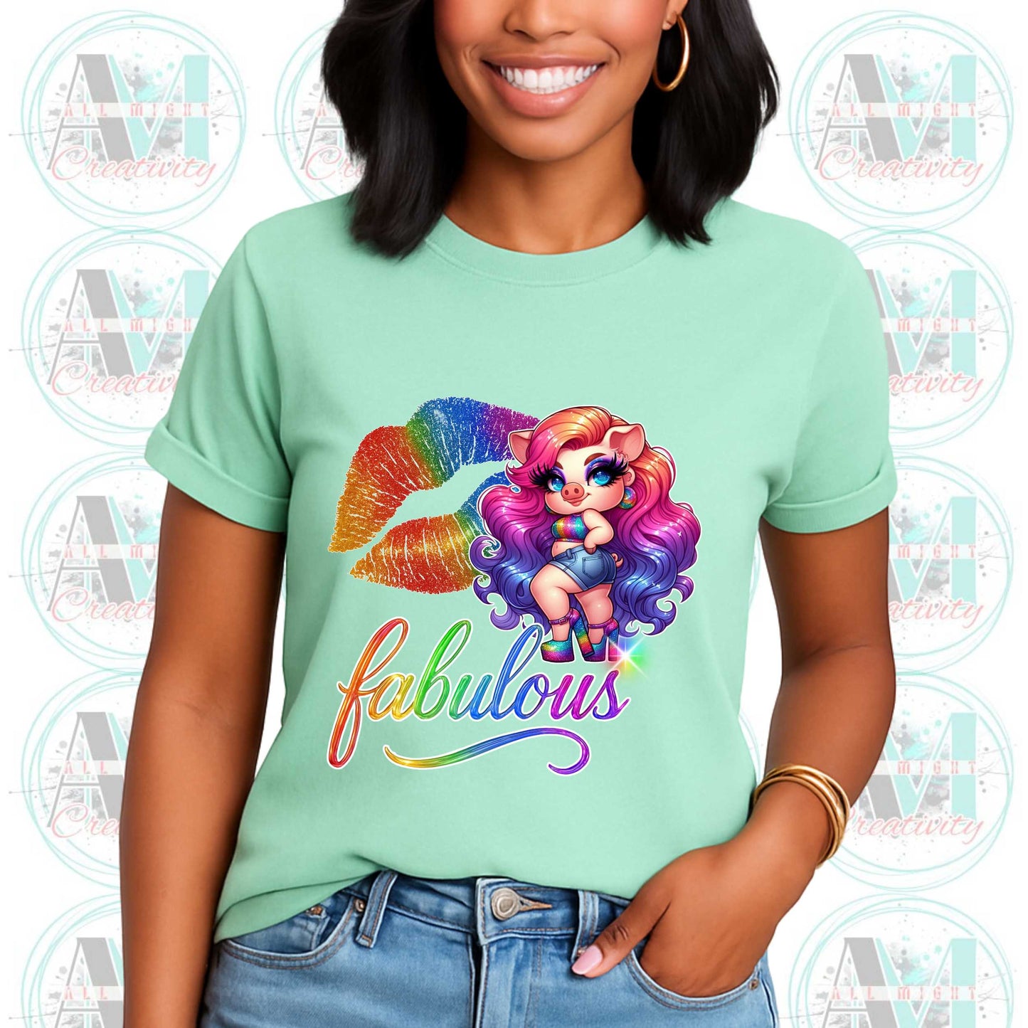 Subtle Pride, Rainbow Kiss LGBTQ+ Glitter Style Pride Shirt