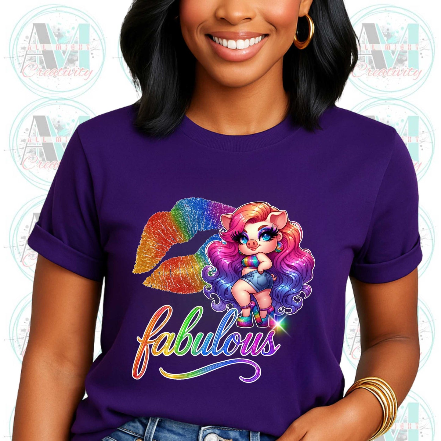 Subtle Pride, Rainbow Kiss LGBTQ+ Glitter Style Pride Shirt