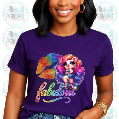 Subtle Pride, Rainbow Kiss LGBTQ+ Glitter Style Pride Shirt