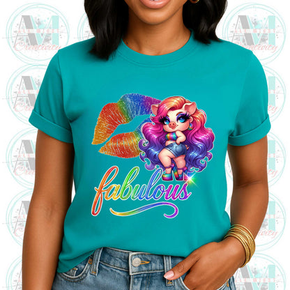 Subtle Pride, Rainbow Kiss LGBTQ+ Glitter Style Pride Shirt