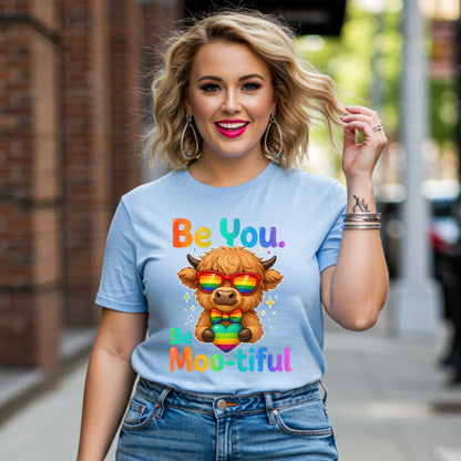 Rainbow Highland Cow Pride T-Shirt, LGBTQ Pride Month Tee