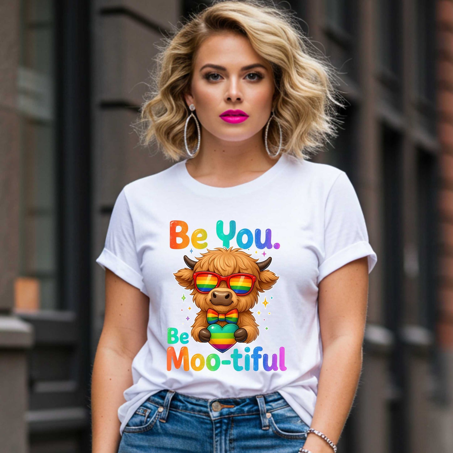 Rainbow Highland Cow Pride T-Shirt, LGBTQ Pride Month Tee