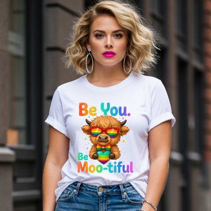 Rainbow Highland Cow Pride T-Shirt, LGBTQ Pride Month Tee