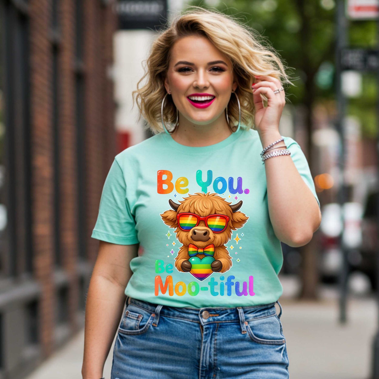 Rainbow Highland Cow Pride T-Shirt, LGBTQ Pride Month Tee