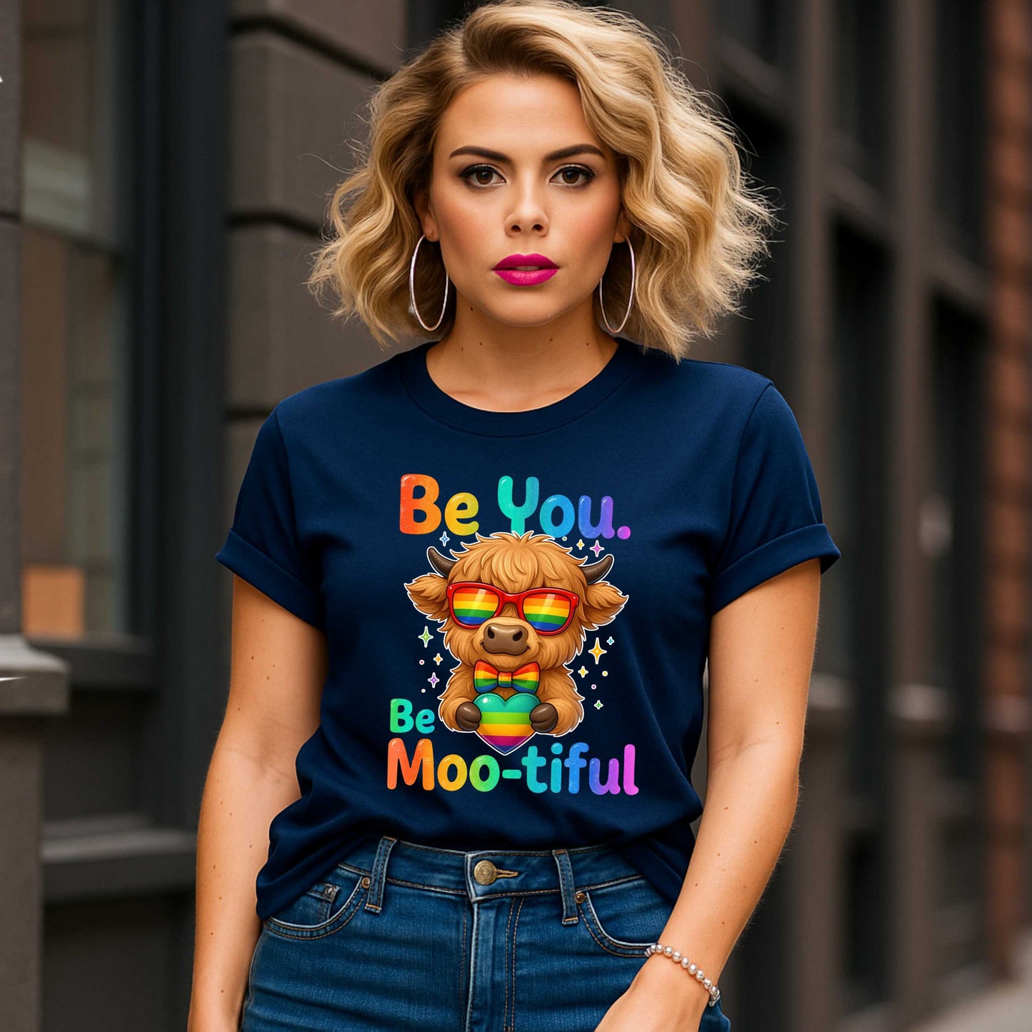 Rainbow Highland Cow Pride T-Shirt, LGBTQ Pride Month Tee