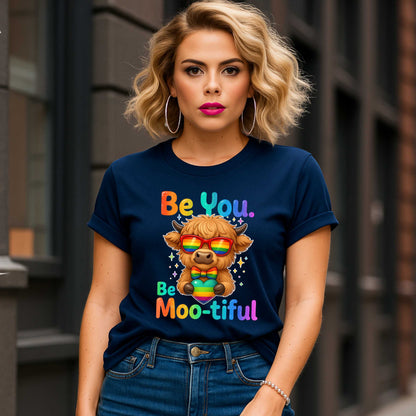 Rainbow Highland Cow Pride T-Shirt, LGBTQ Pride Month Tee