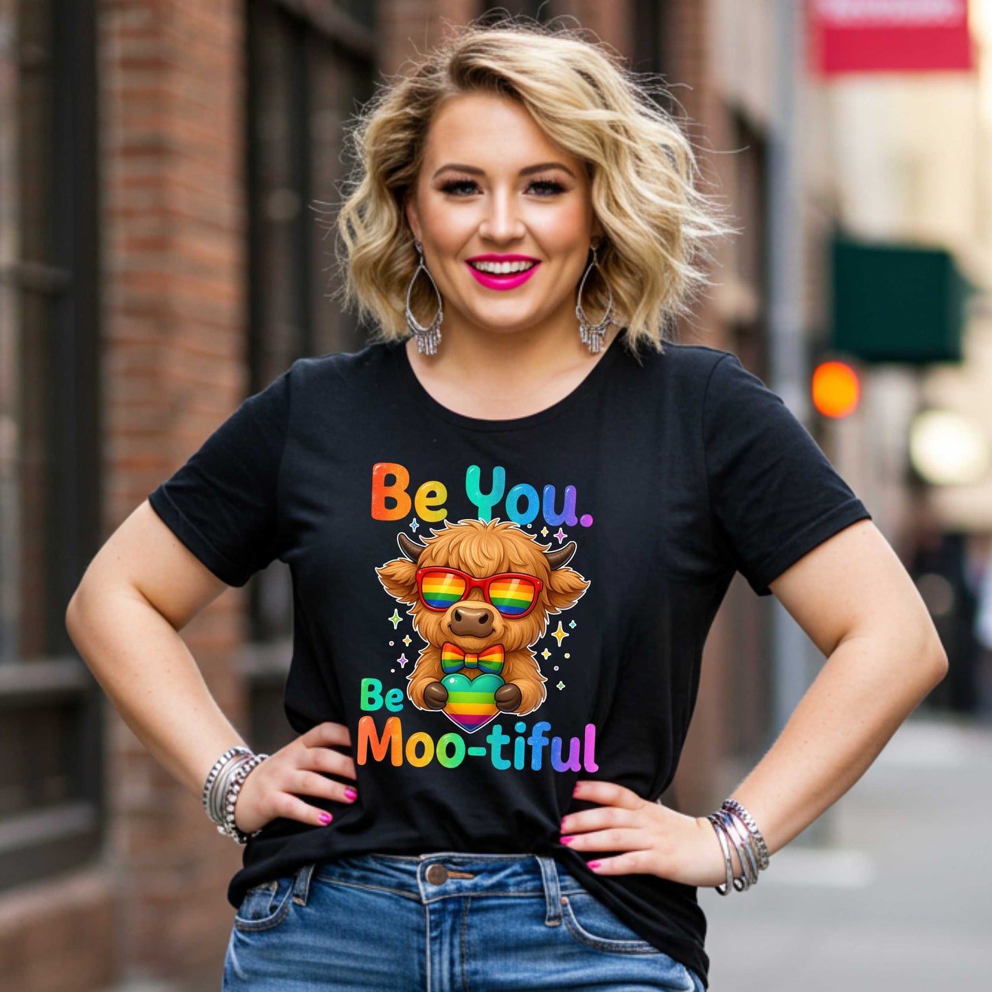 Rainbow Highland Cow Pride T-Shirt, LGBTQ Pride Month Tee