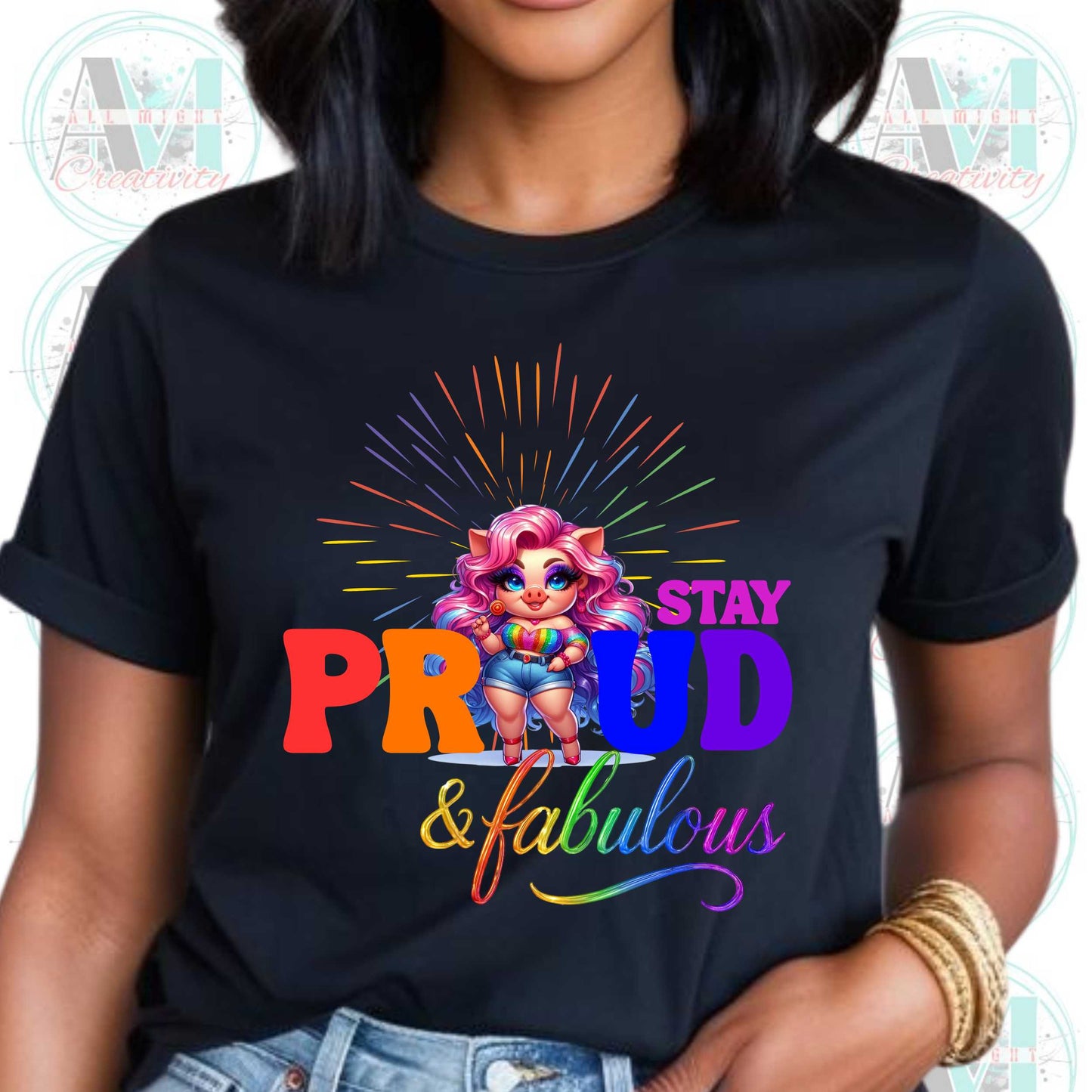 Stay Proud & Fabulous Tee, Pride Month Parade Party Shirt