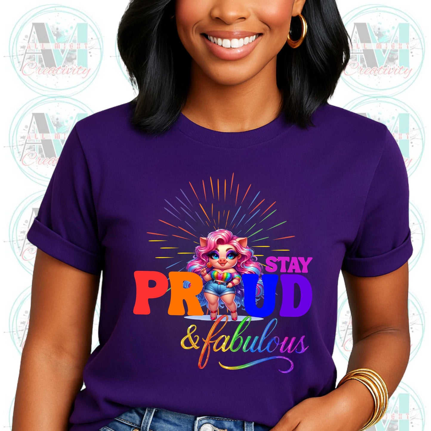 Stay Proud & Fabulous Tee, Pride Month Parade Party Shirt