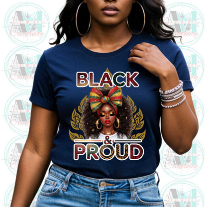 Black & Proud, Black Pride Unisex Softstyle T-Shirt, Royalty Black Queen Top