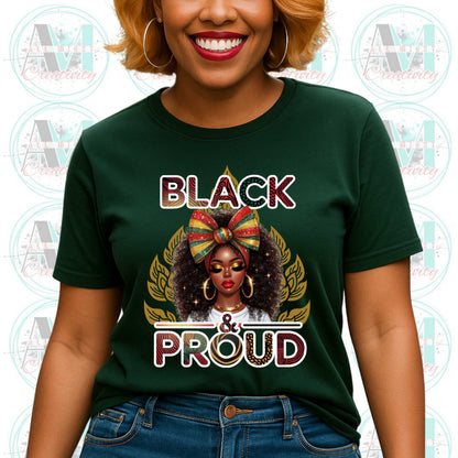 Black & Proud, Black Pride Unisex Softstyle T-Shirt, Royalty Black Queen Top