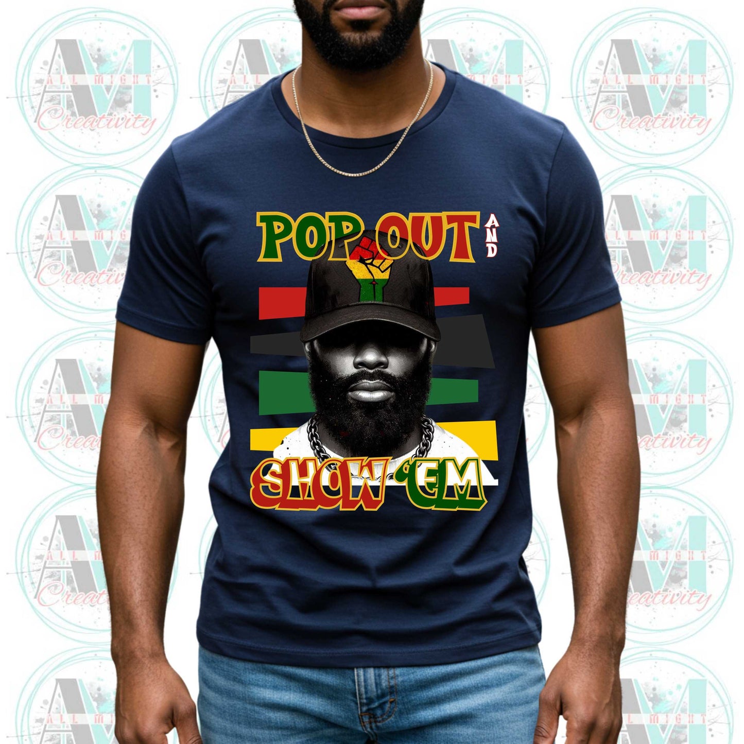 Black Culture Graphic Tee for Men, Pop Out and Show Em Melanin Pride Shirt