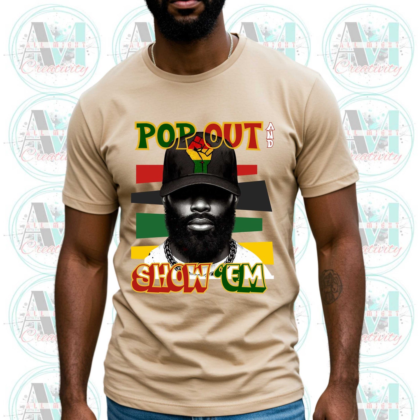 Black Culture Graphic Tee for Men, Pop Out and Show Em Melanin Pride Shirt