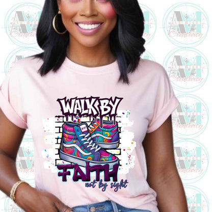 Christian T Shirt, Walk by Faith 2 Corinthians 5:7 Shirt